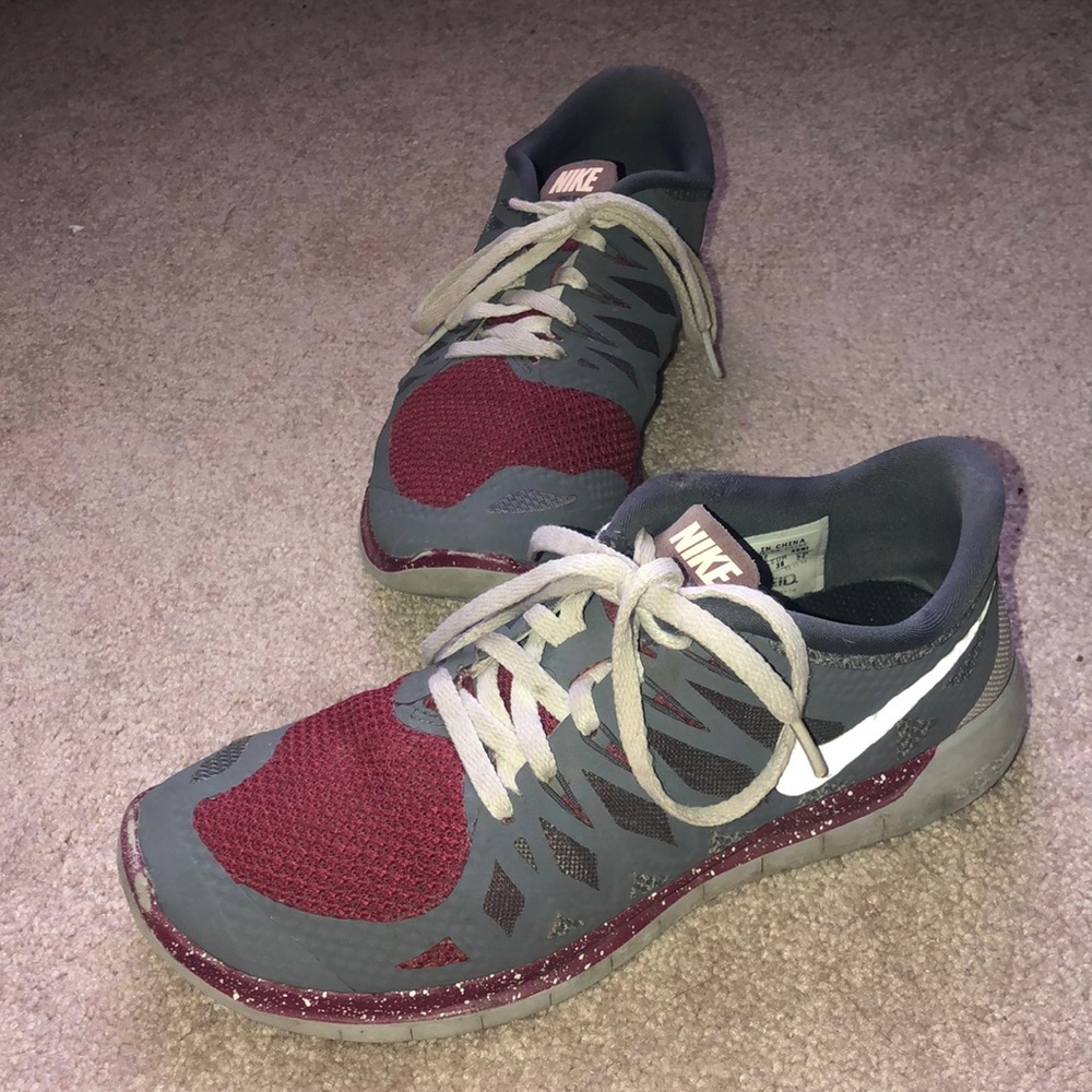 Nike Custom shoes, maroon & grey